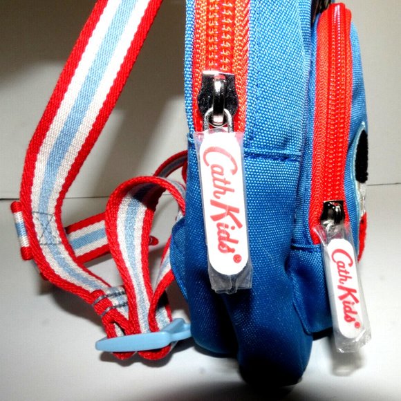 NWT Backpack Cath Kids London Tote Carrier Small Bag Blue Red Adjustable Straps - Picture 8 of 16